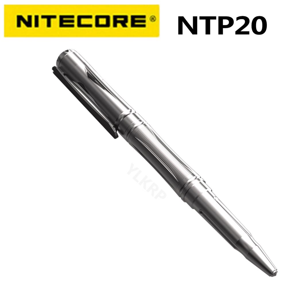 NITECORE-NTP20 자기 방어 다기능 티타늄 합금 전술 펜, 인체 공학적으로 텅스텐 스틸 테이퍼 팁